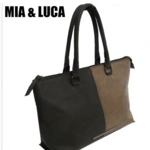 Mia & Luca" Handbag Tote Brown Tan Big Bag Purse